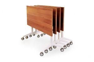 Foldable Conference Office Counter Board Discussion Rolling Wooden Table