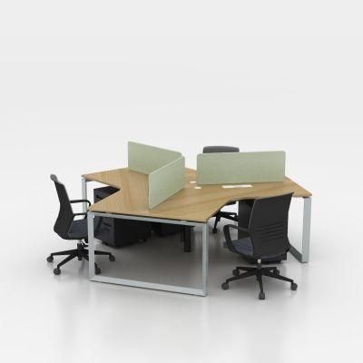 Office Table Modular 120 Degree Office Desk 3 Person Workstation