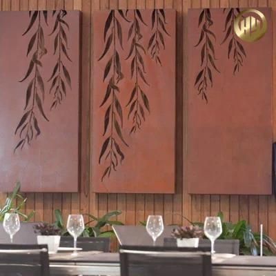 Garden Outdoor Simple Rectangular Corten Steel Panel Screen