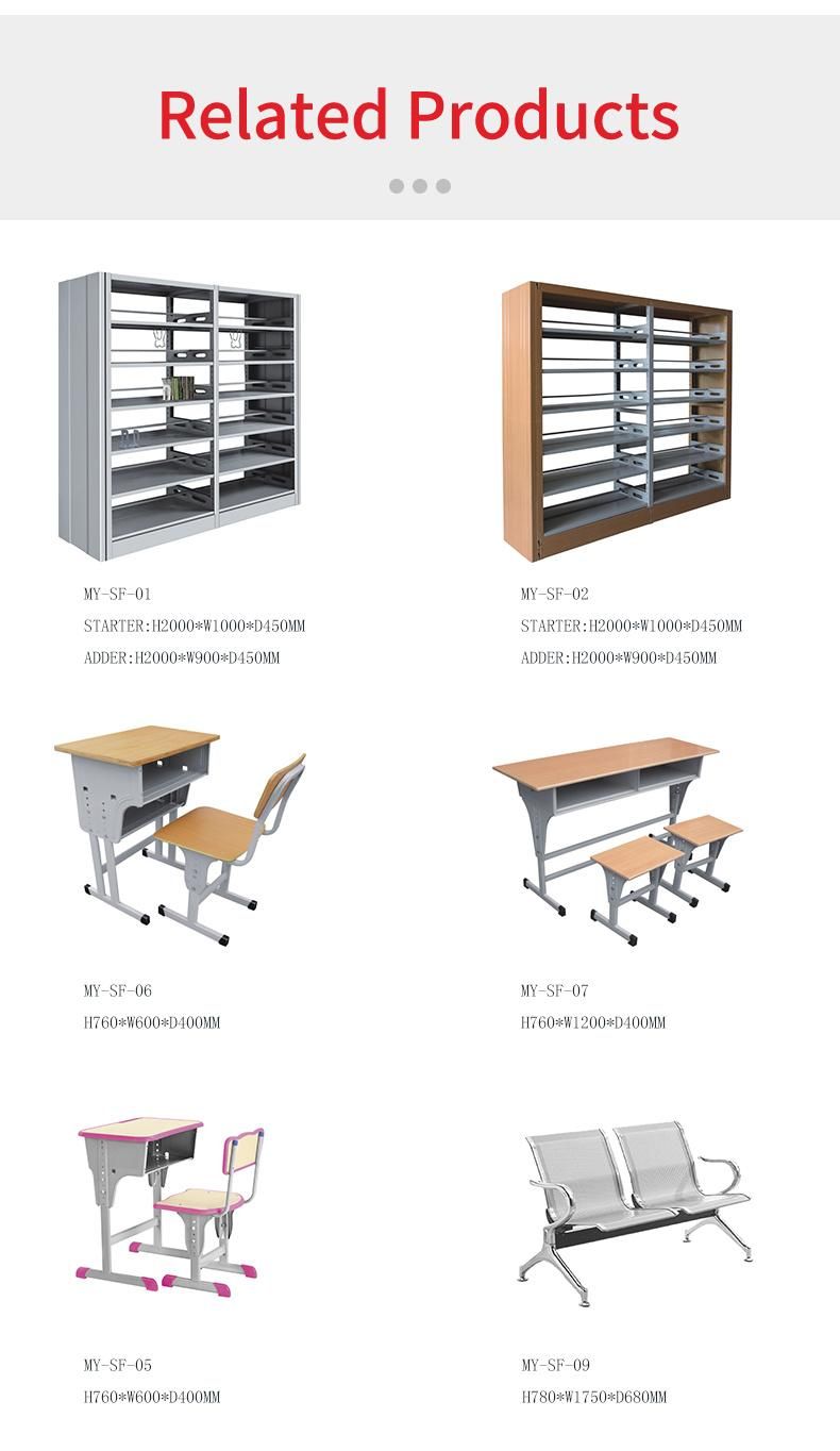 Modern School Furniture Metal Frame Library Bookshelf