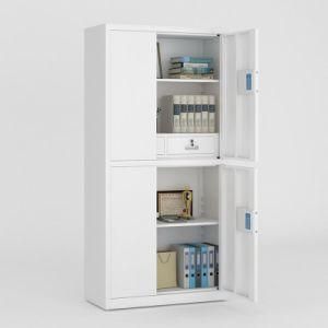 Paint Surface Smooth White Four Door Metal Two Layers Confidential Cabinet Safe