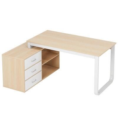 Corner Computer Desk Desktop Home Simple Modern Steel Wood Desk 0120