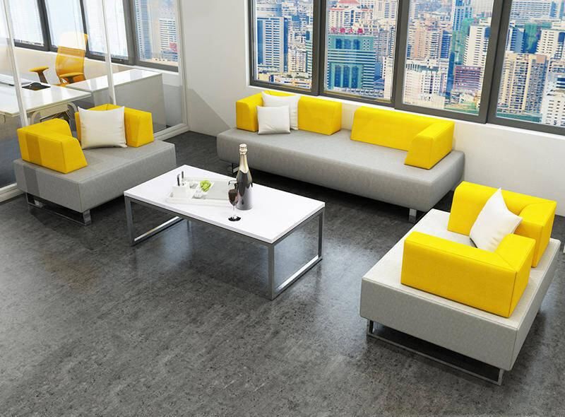 Modern Design Fabric Three Person Seat Office Sofa