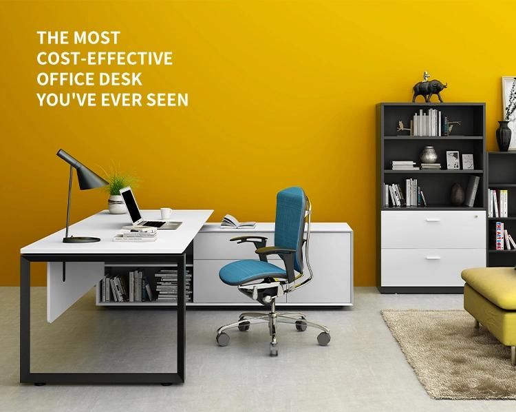 Custom Fashionable Luxury Steel Office Furniture L Shaped Executive Office Desk