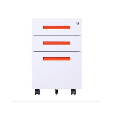 A4 File Cabinet 3 Drawer Mobile Pedestal Office Filing Cabinet