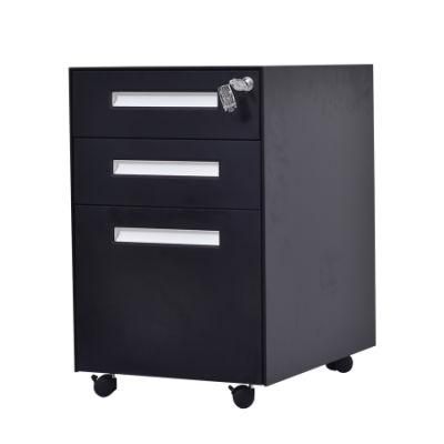 Office Storage Black 3 Drawer Vertical File Cabinet
