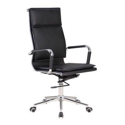 Metal Frame High Back Executive Office Chair Ergonomic Swivel Black Leather Office Chairs