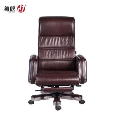 CEO Luxury Leather Swivel Office Chair President Boss Computer Chair with Footrest
