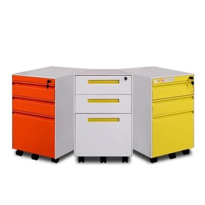 Wholesale Price Small Office Cabinet Three Drawer Chest with Wheels