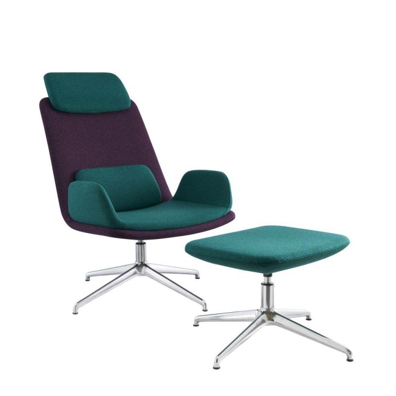 Fashion Luxurious High End Cashmere Wool Classic Leisure Lounge Seating Furniture Ergonomic Aluminum Home Office Chair