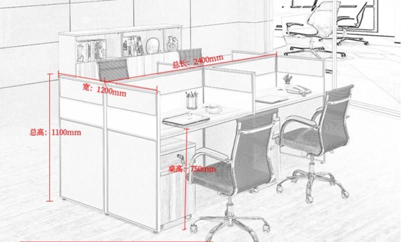 Customized 4 Person Office Workstation Cluster Modular Office Cubicle Partitions for Call Center