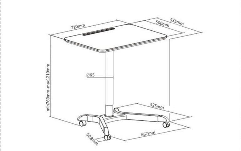 Pneumatic Height Adjustable Standing Desk Computer Desk Workstation with Aluminum Leg